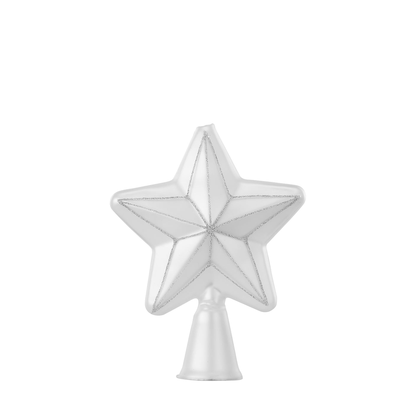 Weihnachtsbaumspitze Stern aus Glas - Just White