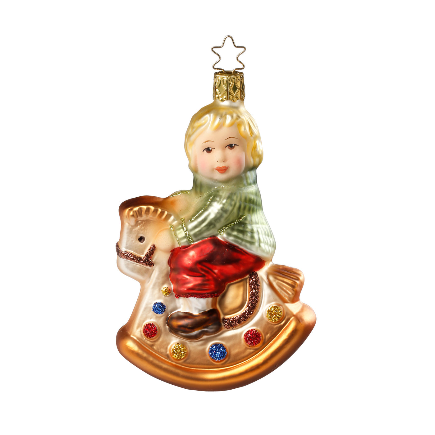 Handgefertigter Glasschmuck - Weihnachtsritt - Rot