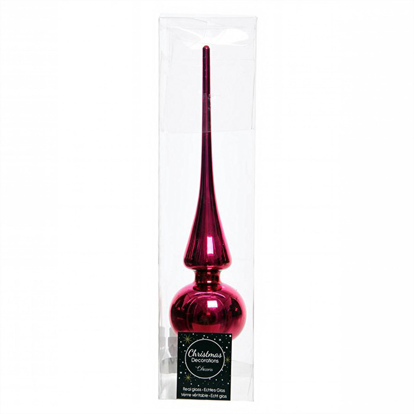 Weihnachtsbaumspitze aus Glas - Super Fuchsia