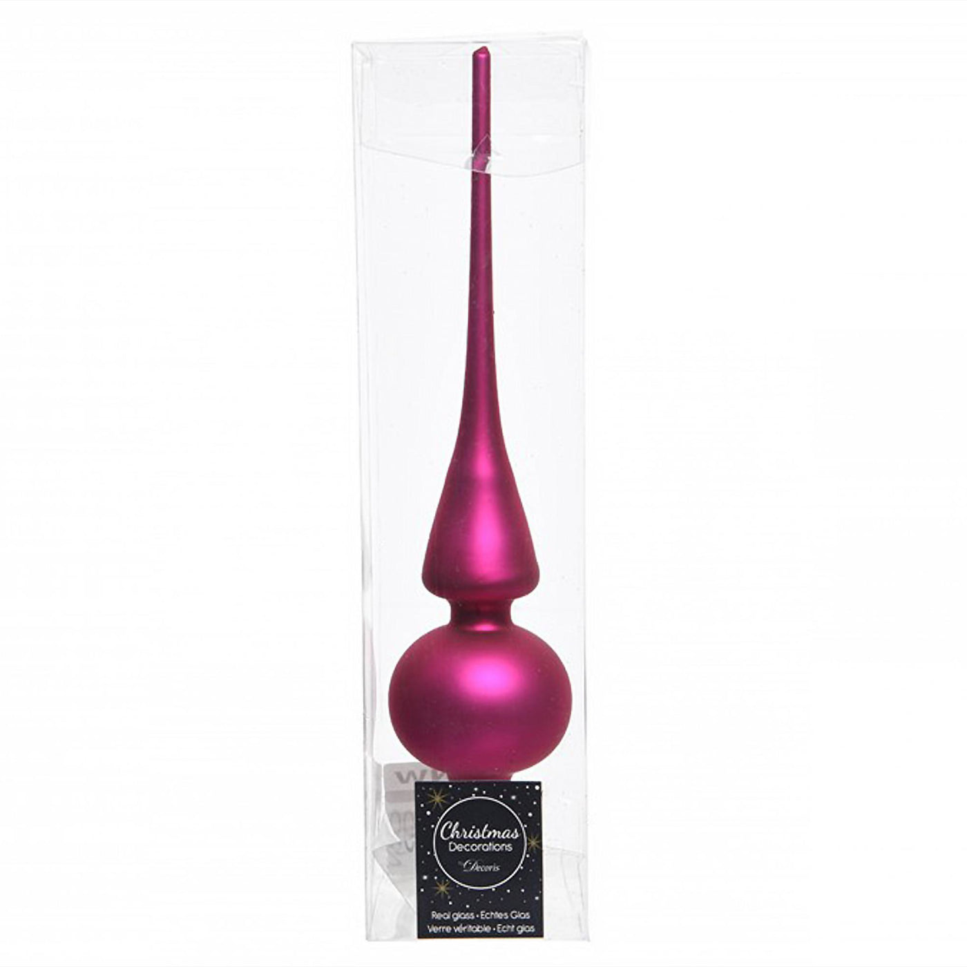 Weihnachtsbaumspitze aus Glas - Super Fuchsia matt