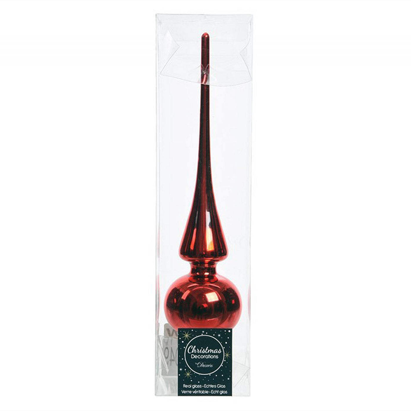 Weihnachtsbaumspitze aus Glas - Weihnachtsrot