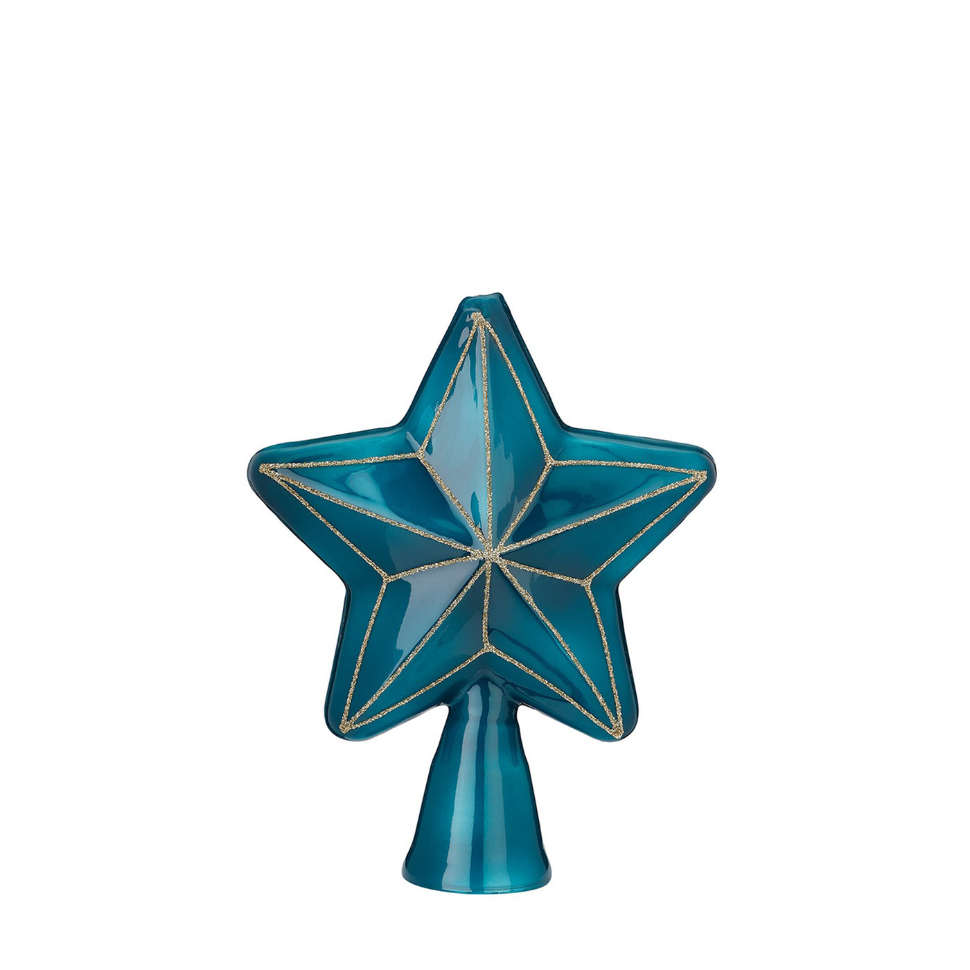 Weihnachtsbaumspitze Stern aus Glas - Brilliant Nightfall - Blau