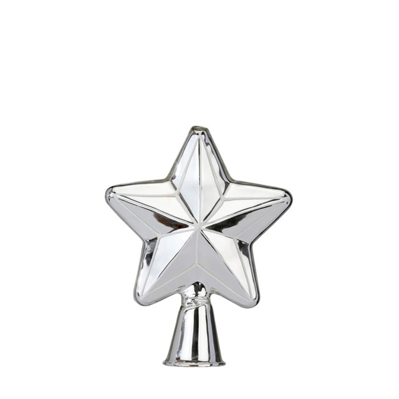 Weihnachtsbaumspitze Stern aus Glas - Frosty Silver - Silber
