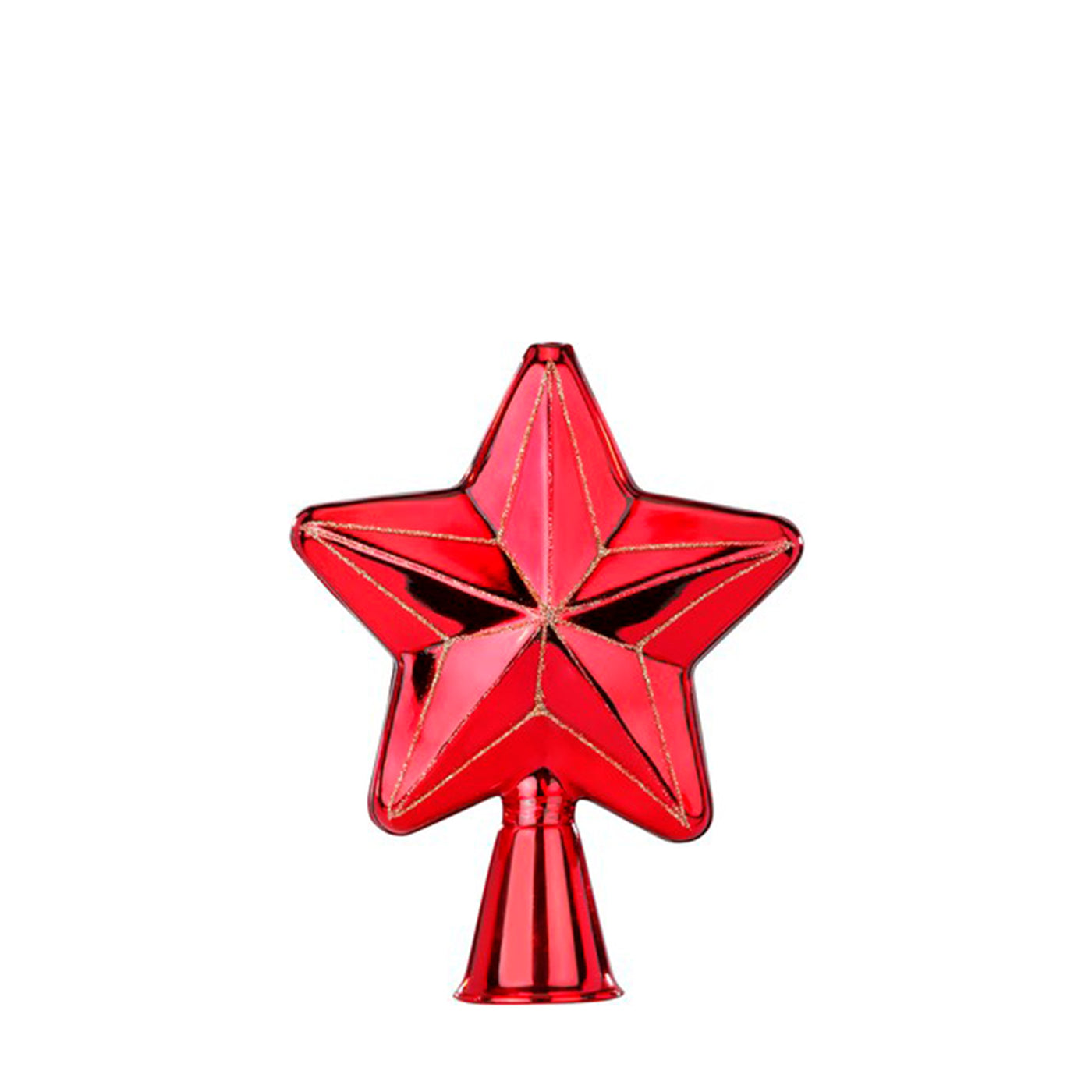 Weihnachtsbaumspitze Stern aus Glas - Merry Red