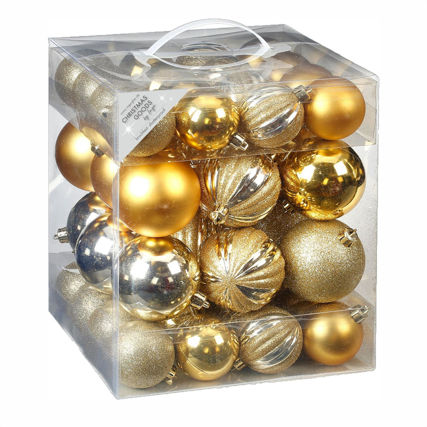 Weihnachtskugel aus Kunststoff - Gold Mix