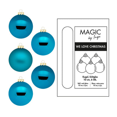 Weihnachtskugeln aus Glas - Ökologische Verpackung - Deep Blue