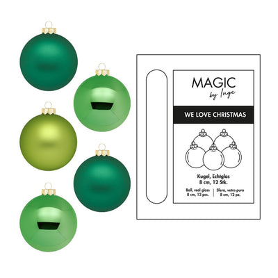 Weihnachtskugeln aus Glas - Ökologische Verpackung - Evergreens