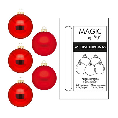 Weihnachtskugeln aus Glas - Ökologische Verpackung - Merry Red