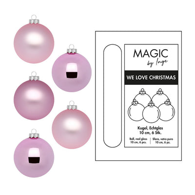 Weihnachtskugeln aus Glas - Ökologische Verpackung - Pink Blush