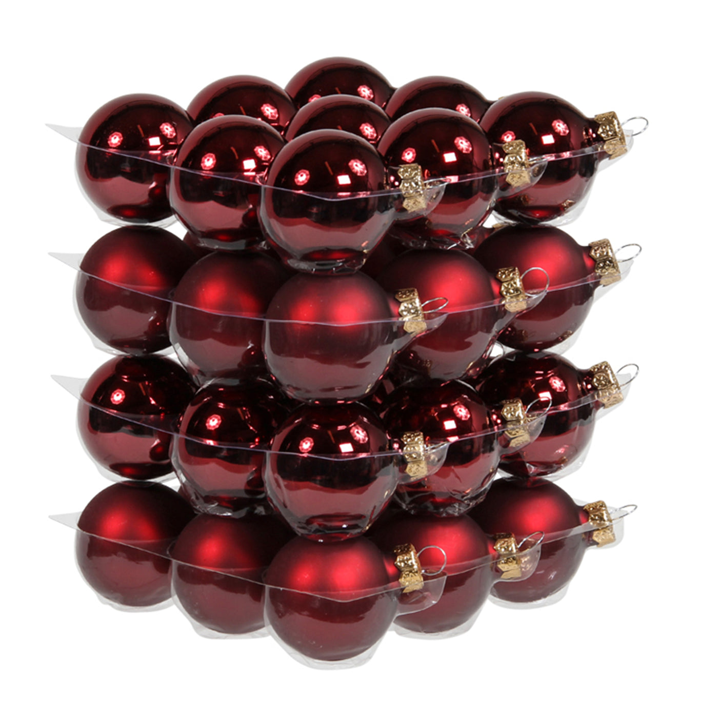 Weihnachtskugeln aus Glas - Dark Red Combi