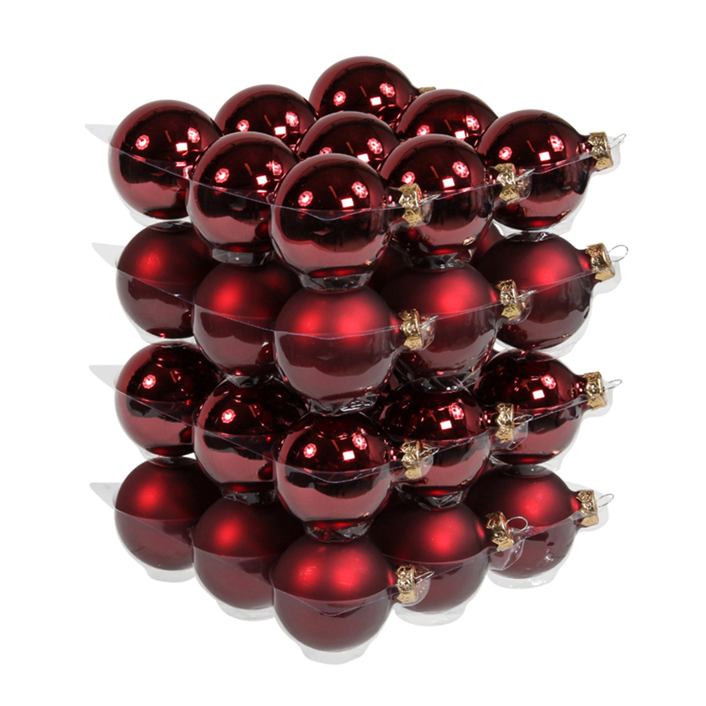 Weihnachtskugeln aus Glas - Dark Red Combi